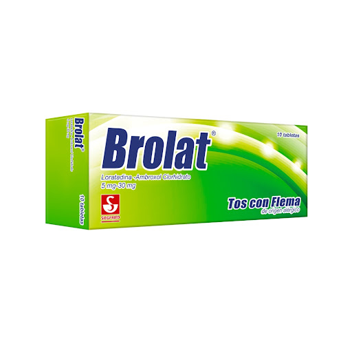 [7592601301578] BROLAT (LORATADINA - AMBROXOL CLORHIDRATO) 5MG/30MG X 10 TABLETAS (MEYER)
