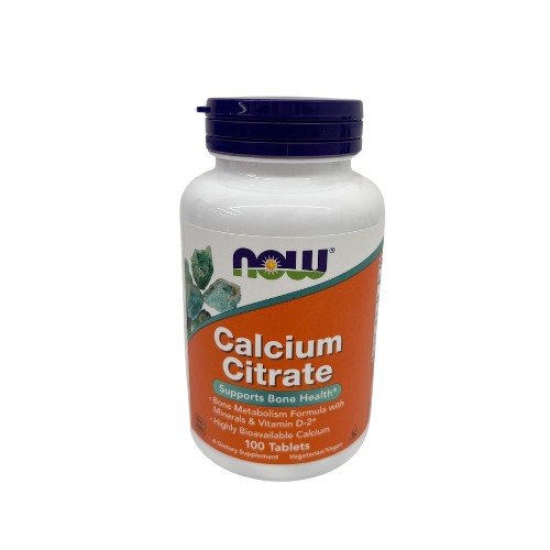 [733739100047] CALCIUM CITRATO MAGNESIO VITAMINA D4  600MG/300MG/400UI X 100 TABLETAS (NOW)