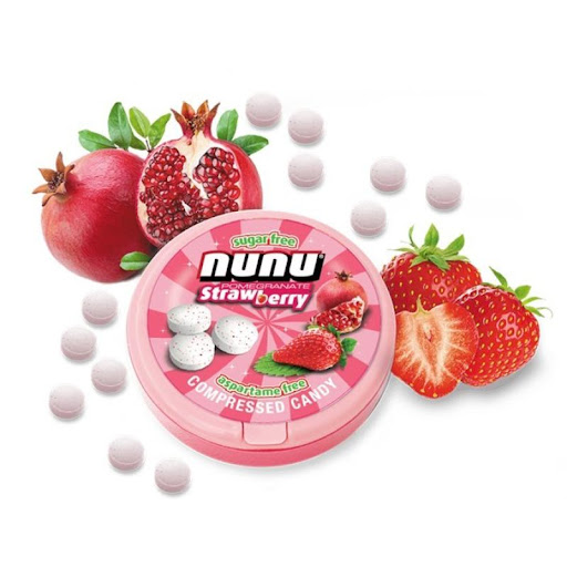 [8680937002012] CARAMELO NUNU GRANADA Y FRESA SIN AZUCAR 12GR (ST MORITZ)