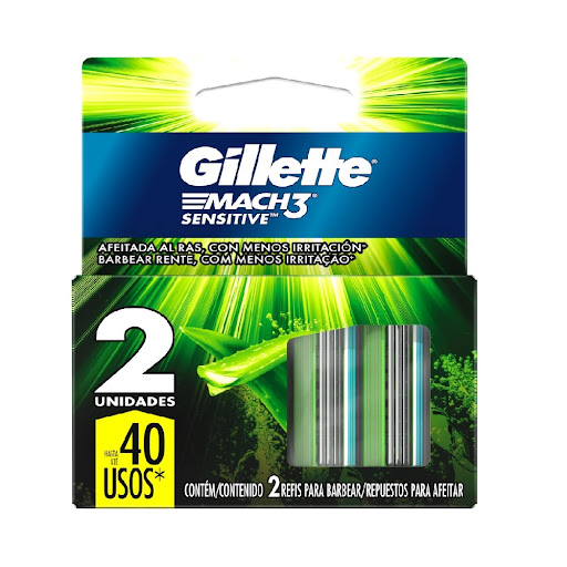 [7702018037865] CARTUCHO MAQUINA DE AFEITAR MACH3 SENSITIVE X 2 UNIDADES (GILLETTE)
