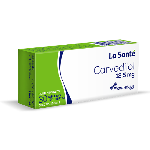 CARVEDILOL  12.5MG X 30 TABLETAS (LA SANTE)