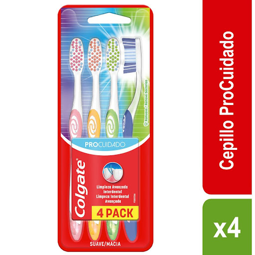 CEPILLO DENTAL PROCUIDADO SUAVE PACK 4 UNIDADES (COLGATE-PALMOLIVE)