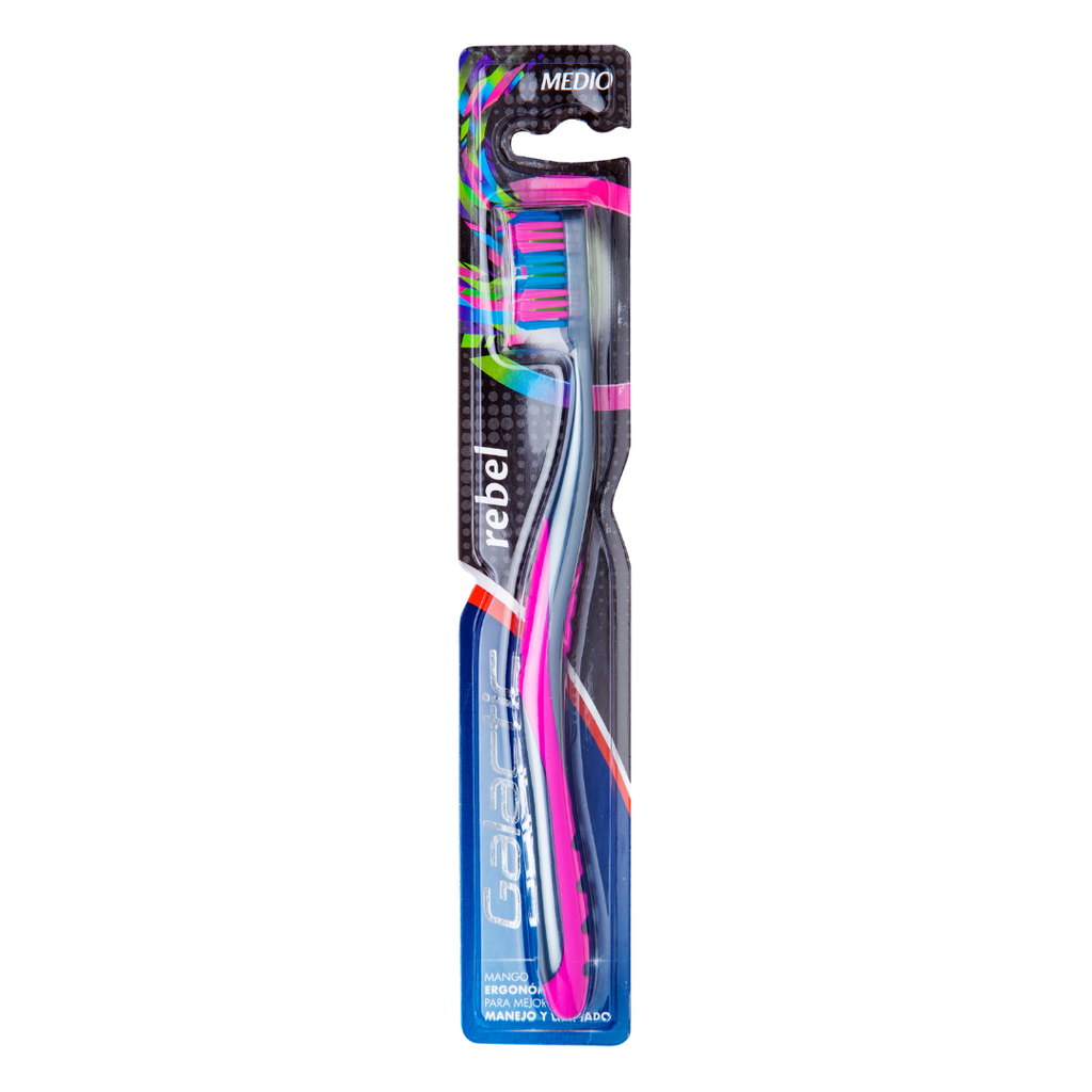 [7595751002401] CEPILLO DENTAL REBEL MEDIO X 1 UNIDAD (GALACTIC)