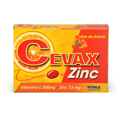 [7592432000138] CEVAX ZINC (VITAMINA C – ZINC) 500MG-7.5MG X 15 CAPSULAS BLANDAS (VIVAX)
