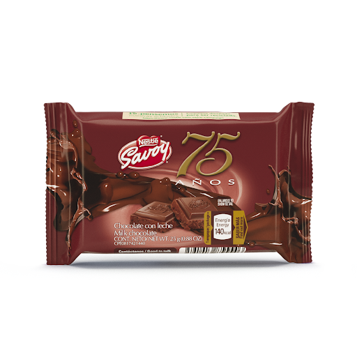 CHOCOLATE 75 ANIVERSARIO X 25 GR (SAVOY)