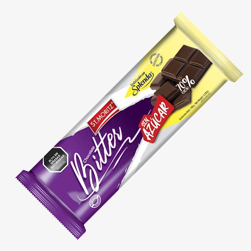 CHOCOLATE BITTER OSCURO SIN AZUCAR 100GR (ST MORITZ)