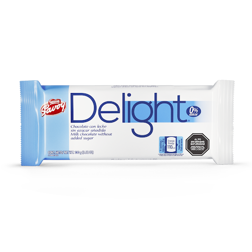 CHOCOLATE C/LECHE SIN AZUCAR DELIGTH 100GR (SAVOY)