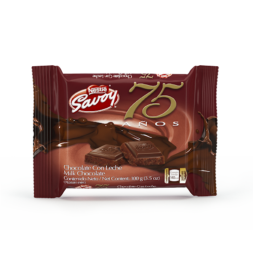 CHOCOLATE CON LECHE 75 ANIVERSARIO 100GR (SAVOY)