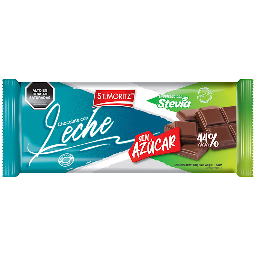 CHOCOLATE CON LECHE Y STEVIA X 100GR (ST MORITZ)