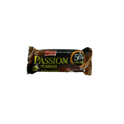 [7591720029998] CHOCOLATE PASSION NOIR AVELLANA 56% 32GR (ST MORITZ)