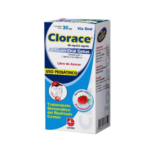 CLORACE (ACETAMINOFEN – CLORFENIRAMINA) 80MG-0.5MG X 30ML GOTAS (COFASA)