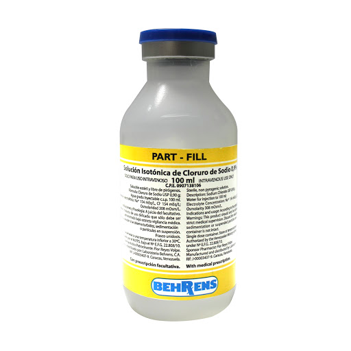 [7592637001312] CLORURO DE SODIO  0.9´% X 100ML SOLUCION INYECTABLE (BEHRENS)