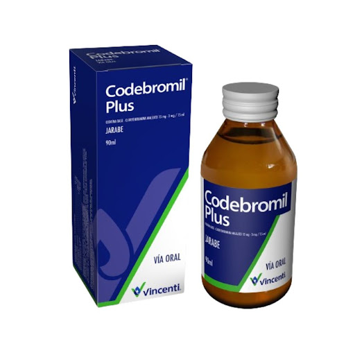 CODEBROMIL PLUS (CLORFENIRAMINA - CODEINA) 3MG-15MG/15ML X 90 ML JARABE (VINCENTI)