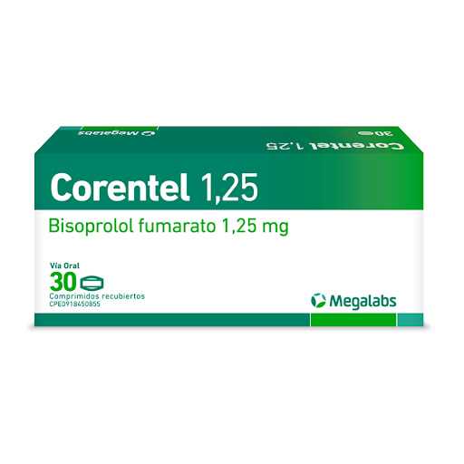 [7730969300899] CORENTEL (BISOPROLOL) 1.25MG X 30 COMPRIMIDOS (MEGALABS)