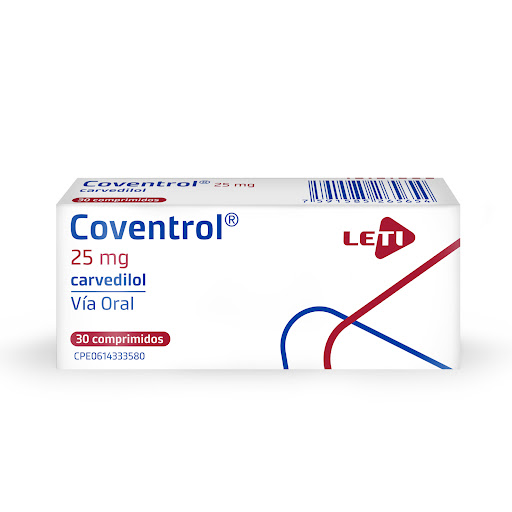 COVENTROL (CARVEDILOL) 25MG X 30 COMPRIMIDOS (LETI)