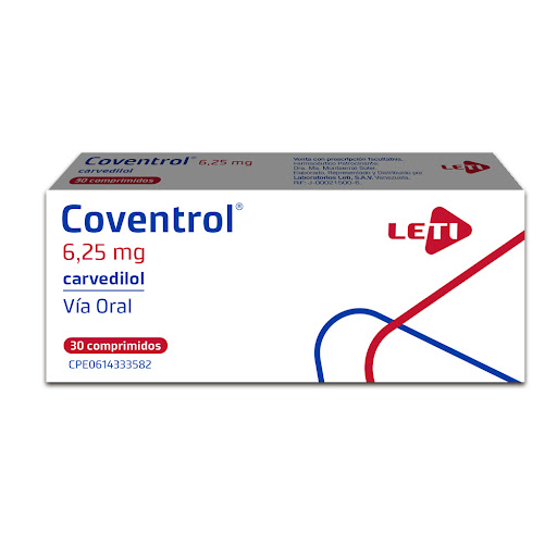 [7591585265630] COVENTROL (CARVEDILOL) 6.25MG X 30 COMPRIMIDOS (LETI)