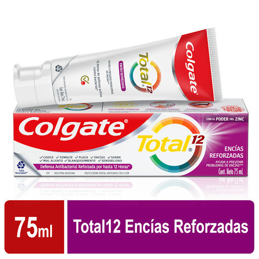 CREMA DENTAL TOTAL 12 ENCÍAS REFORZADAS X 75 ML (COLGATE)