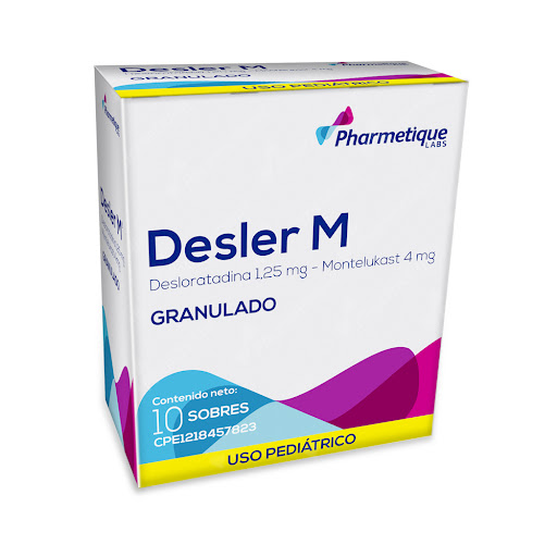 [7592454891233] DESLER M GRANULADO (DESLORATADINA - MONTELUKAST) 1.25MG-4MG X 10 SOBRES (LA SANTE)