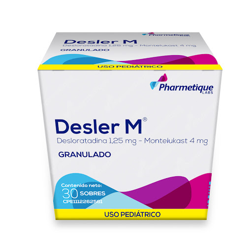 DESLER M GRANULADO (DESLORATADINA - MONTELUKAST) 1.25MG-4MG X 30 SOBRES (LA SANTE)