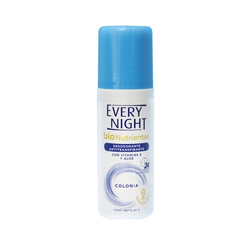 [7590005162849] DESODORANTE ANTITRANSPIRANTE EN ROLL ON CON VITAMINA E Y ALOE COLONIA X 90 GR (EVERYNIGHT)