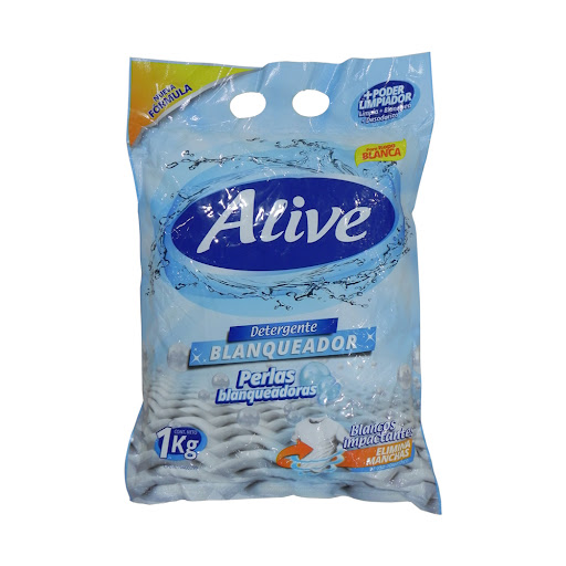 DETERGENTE EN POLVO BLANCO X 1 KG (ALIVE)