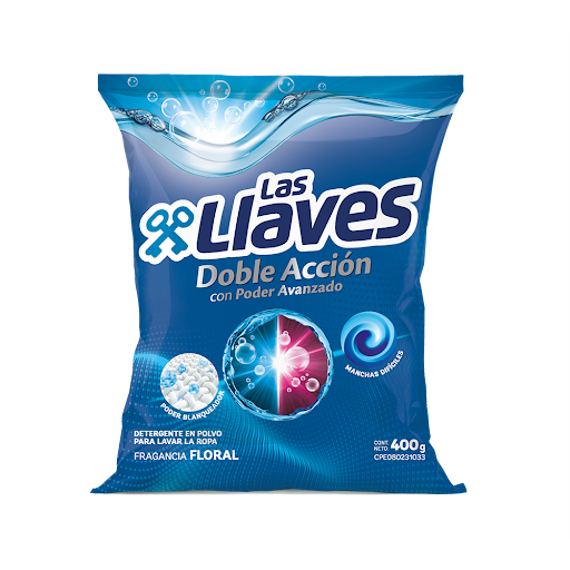 DETERGENTE EN POLVO FLORAL 400GR (LAS LLAVES)