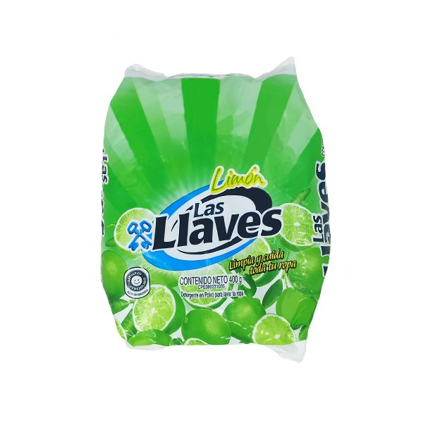 DETERGENTE EN POLVO LIMON 400GR (LAS LLAVES)