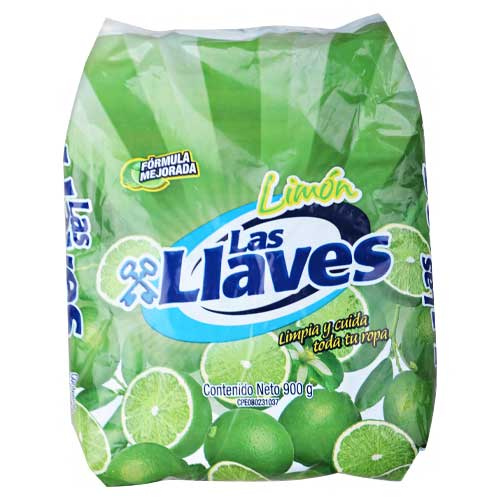 DETERGENTE EN POLVO LIMON 900GR (LAS LLAVES)
