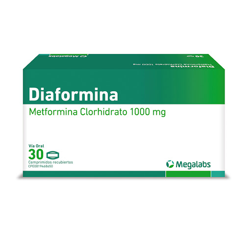 [7591619520780] DIAFORMINA (METFORMINA CLORHIDRATO) 1.000 MG X 30 COMPRIMIDOS (MEGALABS)