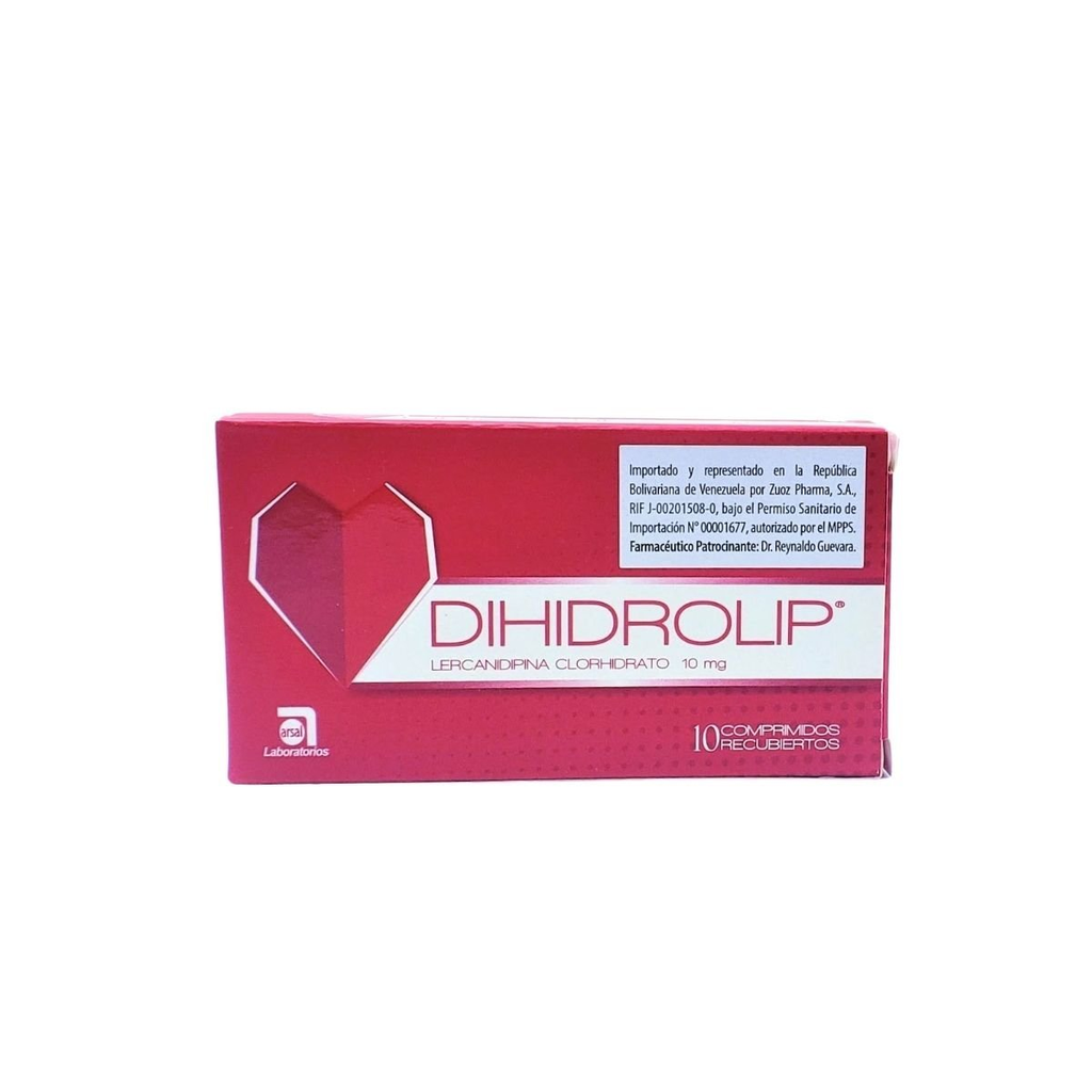 DIHIDROLIP (CLORHIDRATO DE LERCANIDIPINA) 10MG X 10 COMPRIMIDOS (ARSAL)