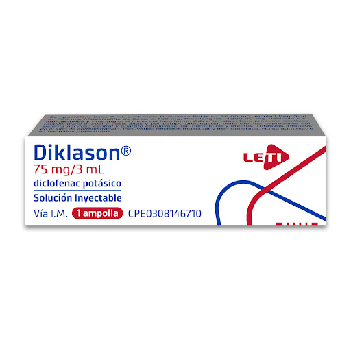 [7591585219275] DIKLASON (DICLOFENAC POTASICO) 75MG-3ML X 1 AMPOLLA (LETI)