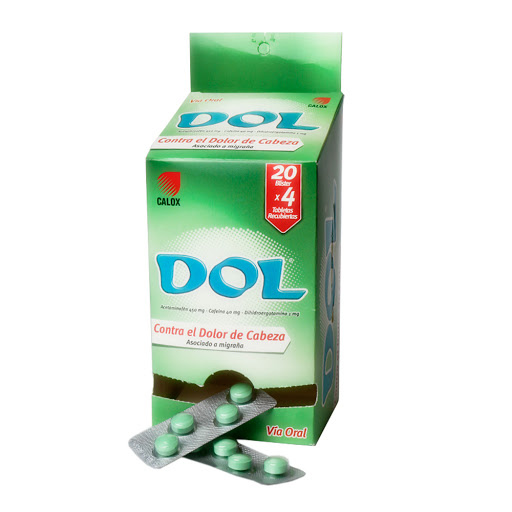 [7591519005974] DOL BLISTER (ACETAMINOFEN - CAFEINA - DIHIDROERGOTAMINA) 450MG-40MG-1MG X 4 TABLETAS (CALOX)