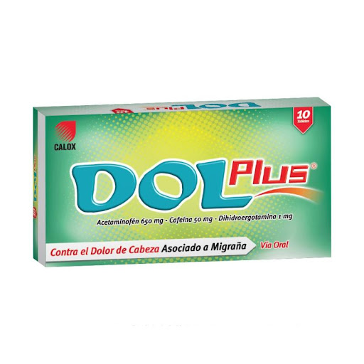 [7591519005134] DOL PLUS (ACETAMINOFEN - CAFEINA - DIHIDROERGOTAMINA) 650MG-50MG-1MG X 10 CAPSULAS (CALOX)