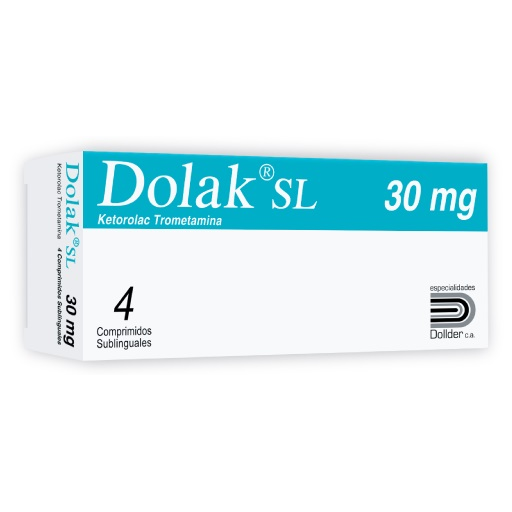 [7592803002419] DOLAK SUBLINGUAL (KETOROLAC TROMETAMINA) 30MG X 4 COMPRIMIDOS (DOLLDER)