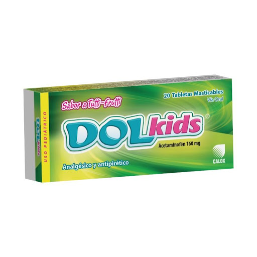 DOLKIDS (ACETAMINOFEN) 160MG X 20TABLETAS MASTICABLES (CALOX)