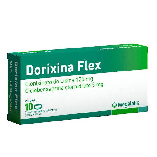 [7730969306907] DORIXINA FLEX (CLONIXINATO DE LISINA - CICLOBENZAPRINA) 125MG-5MG X 10 COMPRIMIDOS (MEGALABS)