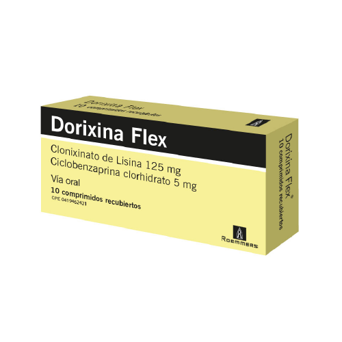 [7591619518671] DORIXINA FLEX (CLONIXINATO DE LISINA - CICLOBENZAPRINA) 125MG-5MG X 10 COMPRIMIDOS (MEGALABS)