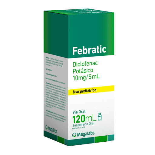 [7591619519081] FEBRATIC SUSPENSION ORAL (DICLOFENAC POTASICO) 10MG-5ML X 120ML (MEGALABS)