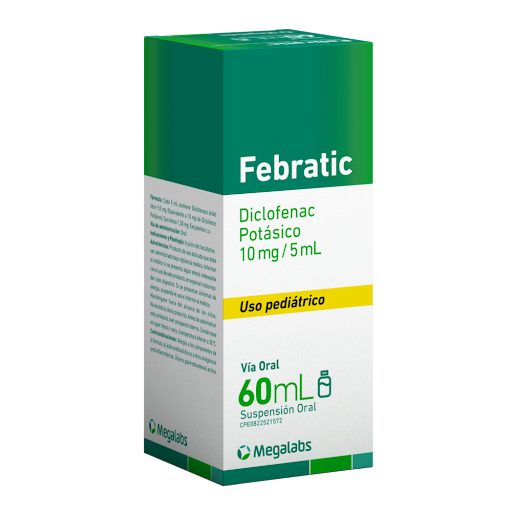 [7591619000794] FEBRATIC SUSPENSION ORAL (DICLOFENAC POTASICO) 10MG-5ML X 60ML (MEGALABS)