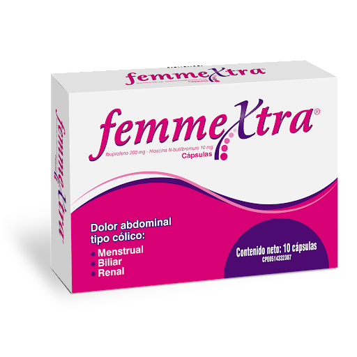 FEMMEXTRA (IBUPROFENO - HIOSCINA N-BUTILBROMURO) 200MG-10MG X 10 CAPSULAS (FARMA)