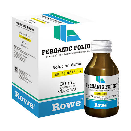 [7591955003077] FERGANIC FOLIC SOLUCION GOTAS PEDIATRICO (HIERRO - ACIDO FOLICO) 20MG-80MCG-ML X 30ML (MEGALABS)