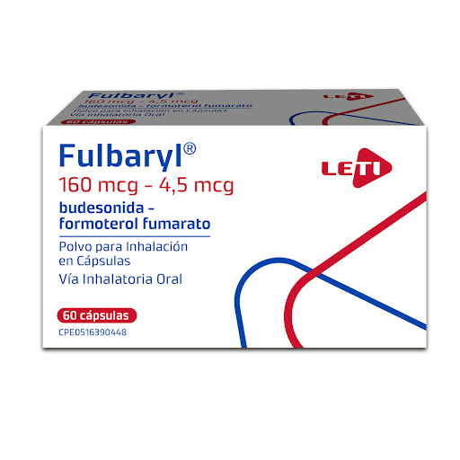 [7591585117182] FULBARYL POLVO PARA INHALACION (BUDESONIDA - FORMOTEROL FUMARATO) 160MCG-4.5MCG X 60 CAPSULAS (LETI)