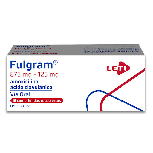 FULGRAM (AMOXICILINA - ACIDO CLAVULANICO) 875MG-125MG X 16 COMPRIMIDOS (LETI)