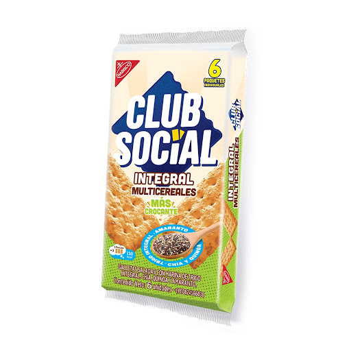 GALLETAS INTEGRAL MULTICEREALES 6 UNIDADES 156GR (CLUB SOCIAL)