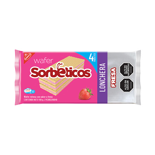 [7590011890965] GALLETAS WAFER DE FRESA X 4 EMPAQUES INDIVIDUALES (SORBETICOS)