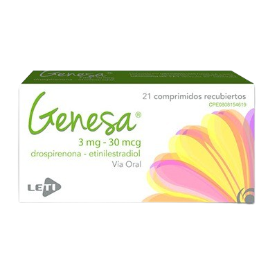 GENESA (DROSPIRENONA - ETINILESTRADIOL) 3MG-30MCG X 21 COMPRIMIDOS (LETI)