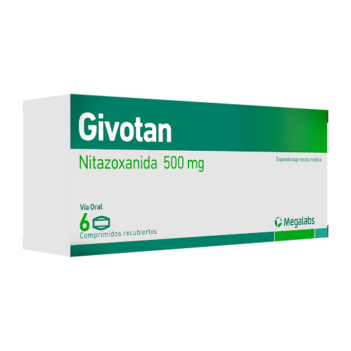 [7861148020441] GIVOTAN (NITAZOXANIDA) 500MG X 6 TABLETAS (MEGALABS)