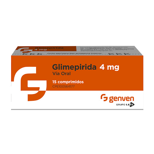 [7591585171528] GLIMEPIRIDA 4MG X 15 TABLETAS (GENVEN)