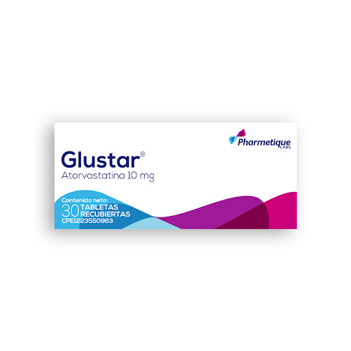 GLUSTAR (ATORVASTATINA) 10MG X 30 TABLETAS (PHARMETIQUE)