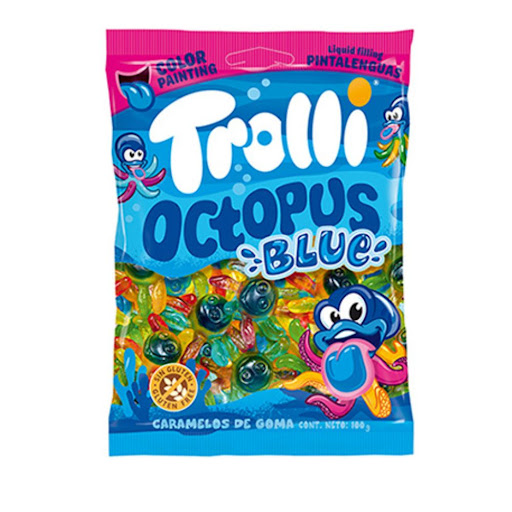 [8436556397431] GOMITAS OCTOPUS BLUE X 100 GR (TROLLI)